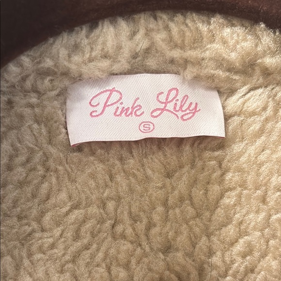 Pink Lily Teddy Jacket Brown and Cream Cozy Style - Picture 3 of 6